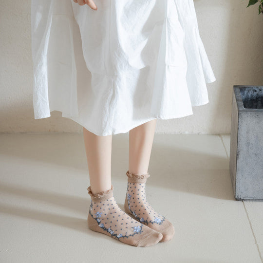 Atmungsaktive Blumenstrümpfe