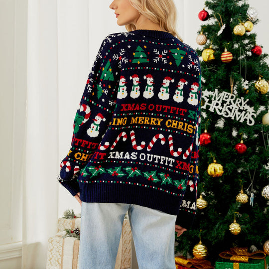 Lässiger Weihnachtstrickpullover