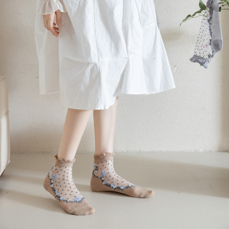 Atmungsaktive Blumenstrümpfe