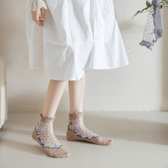 Atmungsaktive Blumenstrümpfe