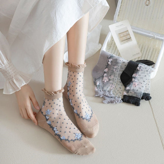 Atmungsaktive Blumenstrümpfe