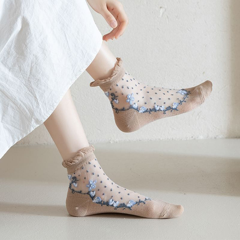 Atmungsaktive Blumenstrümpfe