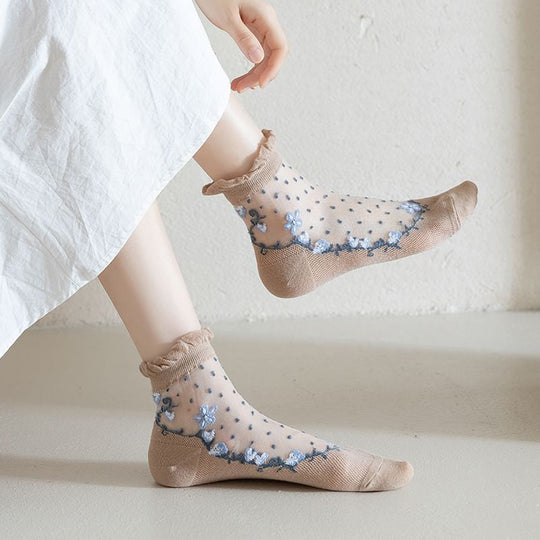 Atmungsaktive Blumenstrümpfe