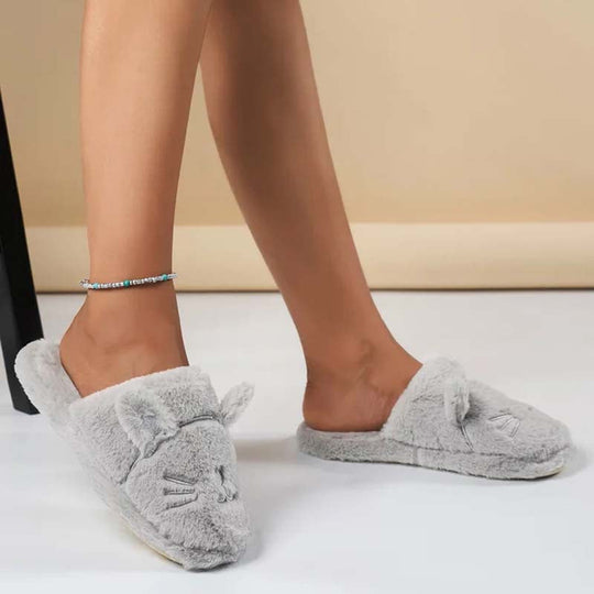 Flauschige Plüsch-Schuhen mit Cartoon-Katzen-Design