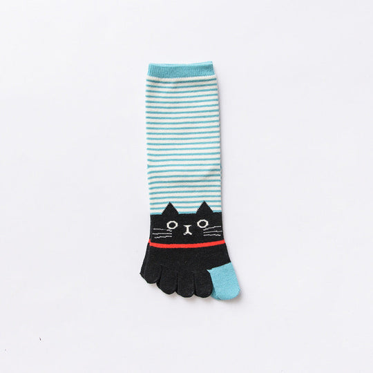 Fünf-Zehen-Socken mit tierischem Cartoon-Design