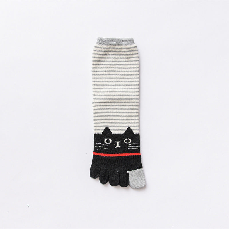 Fünf-Zehen-Socken mit tierischem Cartoon-Design