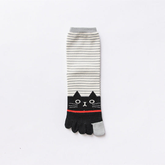 Fünf-Zehen-Socken mit tierischem Cartoon-Design