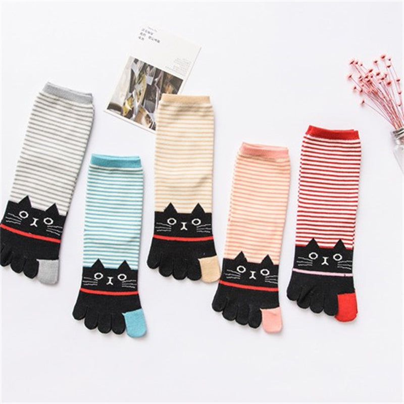 Fünf-Zehen-Socken mit tierischem Cartoon-Design