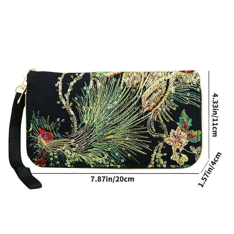 Stickerei-Pfau im ethnischen Stil