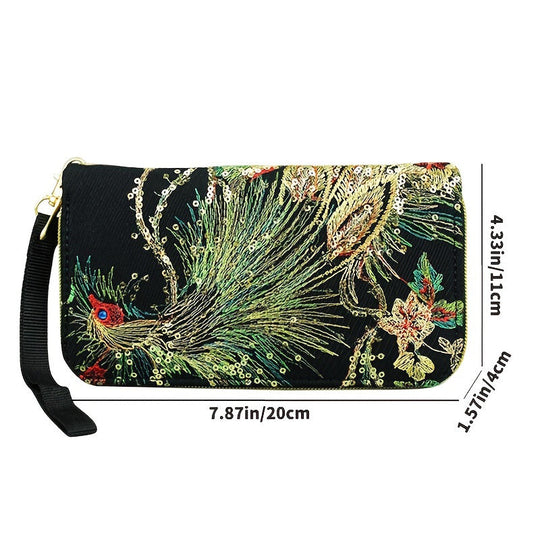 Stickerei-Pfau im ethnischen Stil