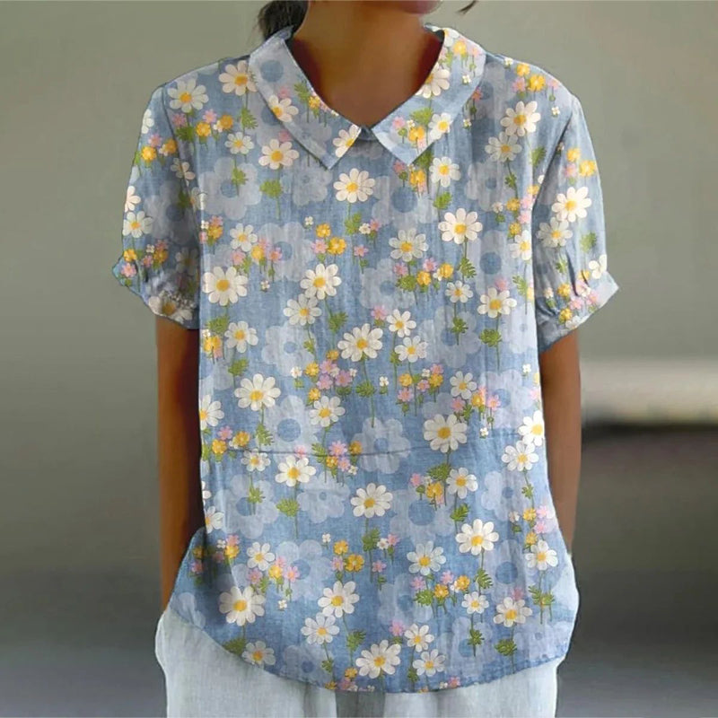 Lockere Blumenmuster-Bluse