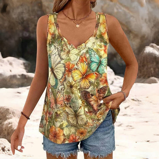 Drucktanktop mit Schmetterlingsmuster