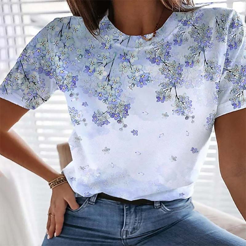 Vintage bedrucktes Blumen-T-Shirt