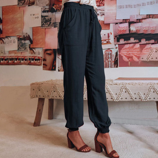 Lässige einfarbige Hose