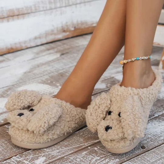 Flauschige Pantoffeln aus Plüsch Hund aus Zeichentrick