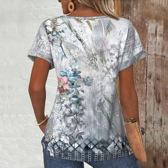 Vintage Blumenmuster-T-Shirt