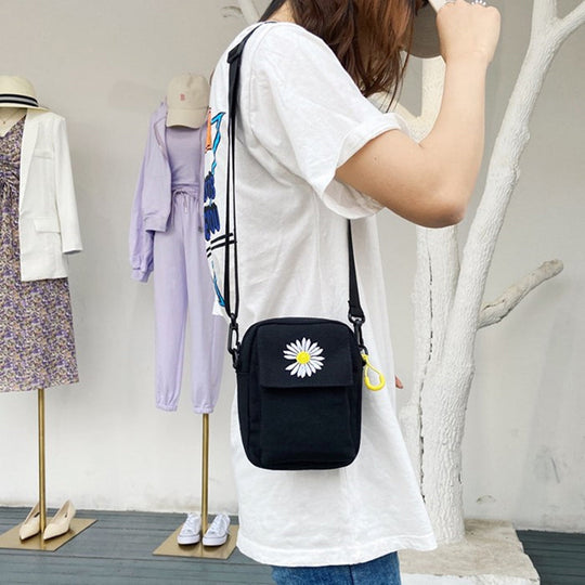 Lässige Margeriten-Tasche aus Stoff