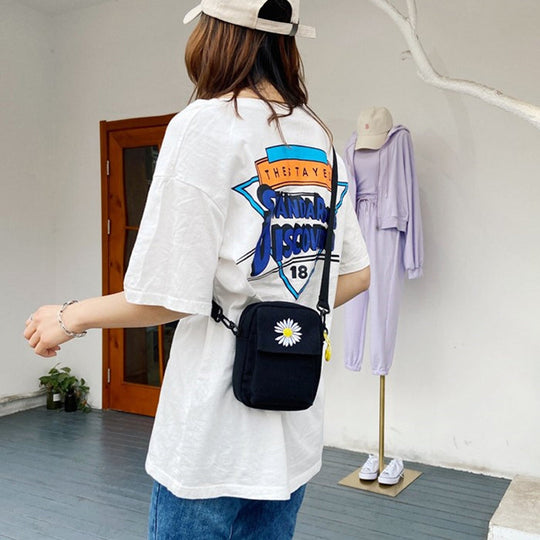 Lässige Margeriten-Tasche aus Stoff