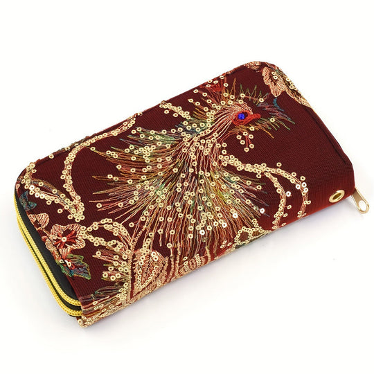 Stickerei-Pfau im ethnischen Stil