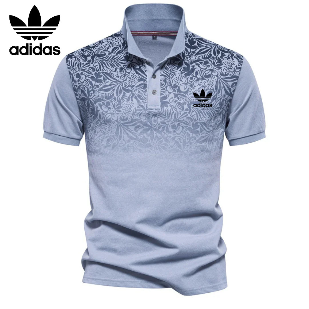 Herren-Poloshirt mit Blumenakzent