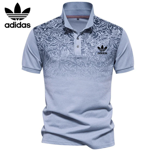 Herren-Poloshirt mit Blumenakzent