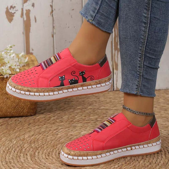 Sneaker mit Katzenmuster