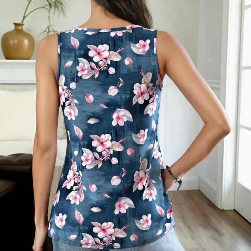 Legereres tanktop mit Blumenmuster