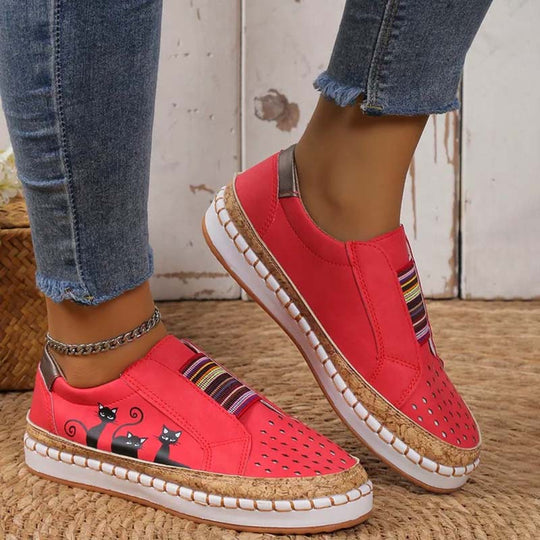 Sneaker mit Katzenmuster