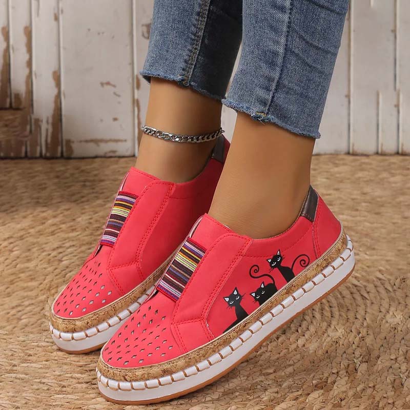 Sneaker mit Katzenmuster