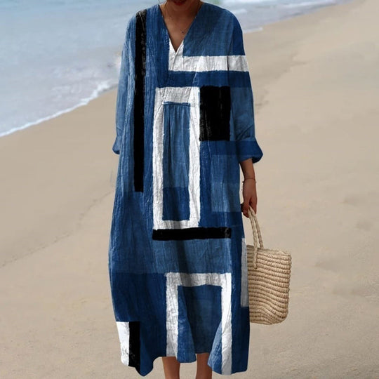 Vintage Kleid mit Farbblock-Design