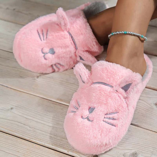 Flauschige Plüsch-Schuhen mit Cartoon-Katzen-Design