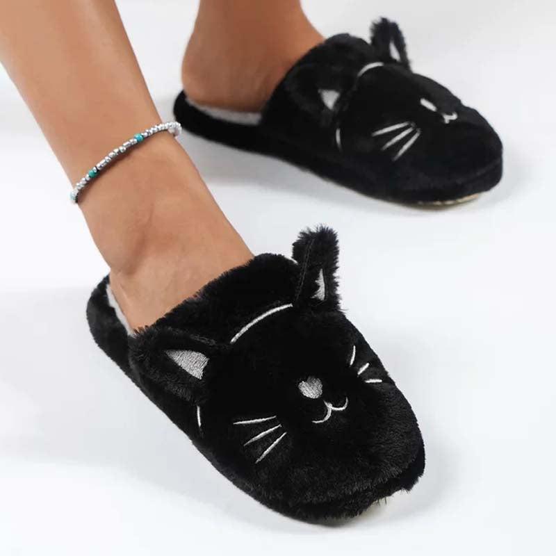 Flauschige Plüsch-Schuhen mit Cartoon-Katzen-Design