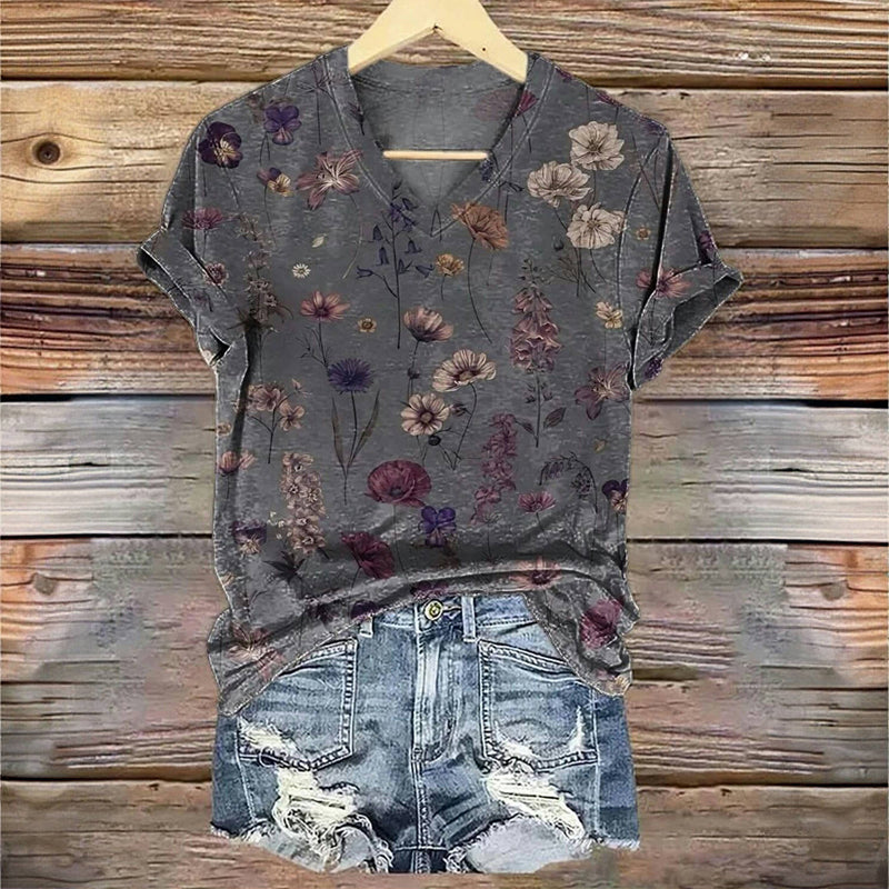 Vintage Blumenmuster T-Shirt