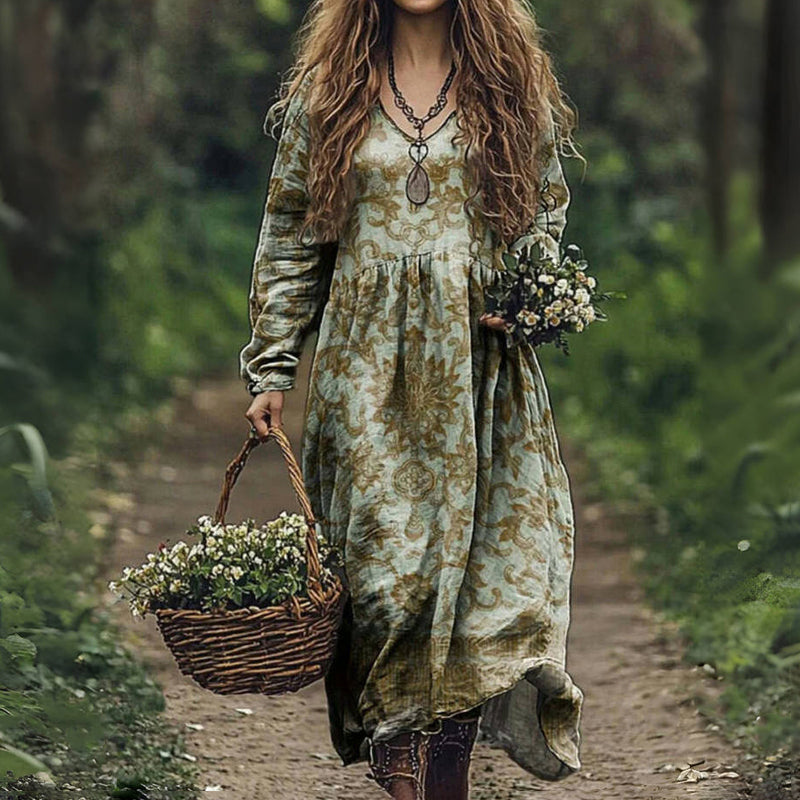 Vintage Ethnisches Druckkleid