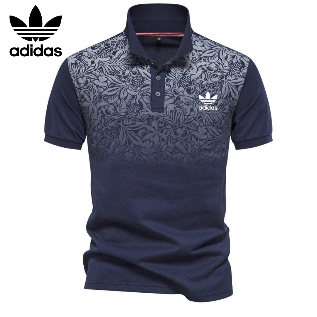 Herren-Poloshirt mit Blumenakzent