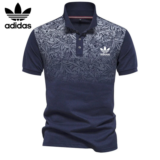 Herren-Poloshirt mit Blumenakzent