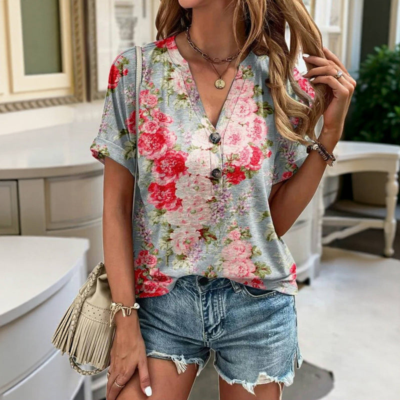 Vintage-Bluse mit Blumenmuster