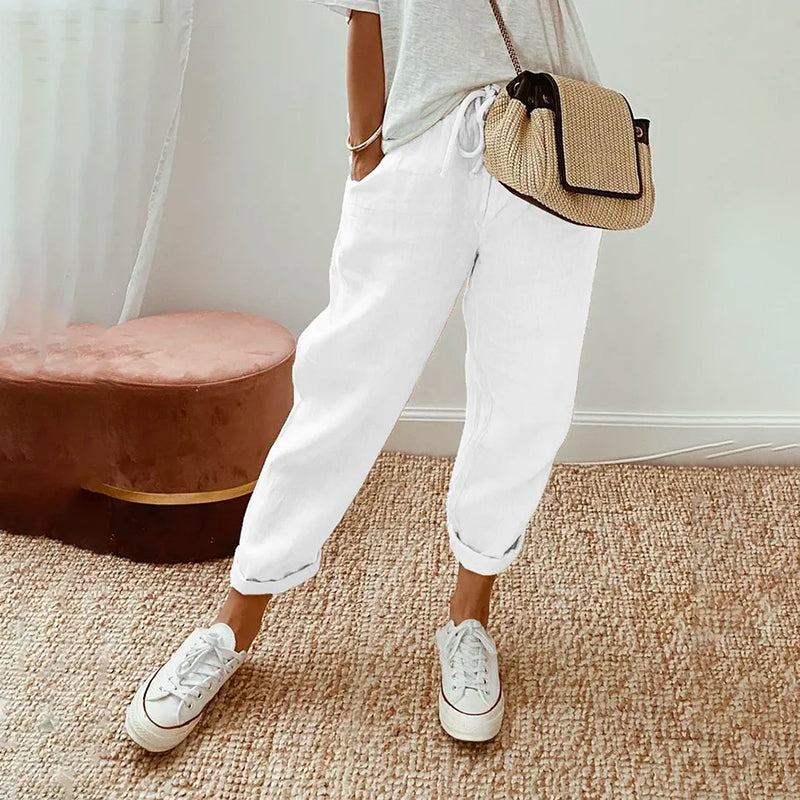 【Coton Et Lin】Bequeme Lässige Hose