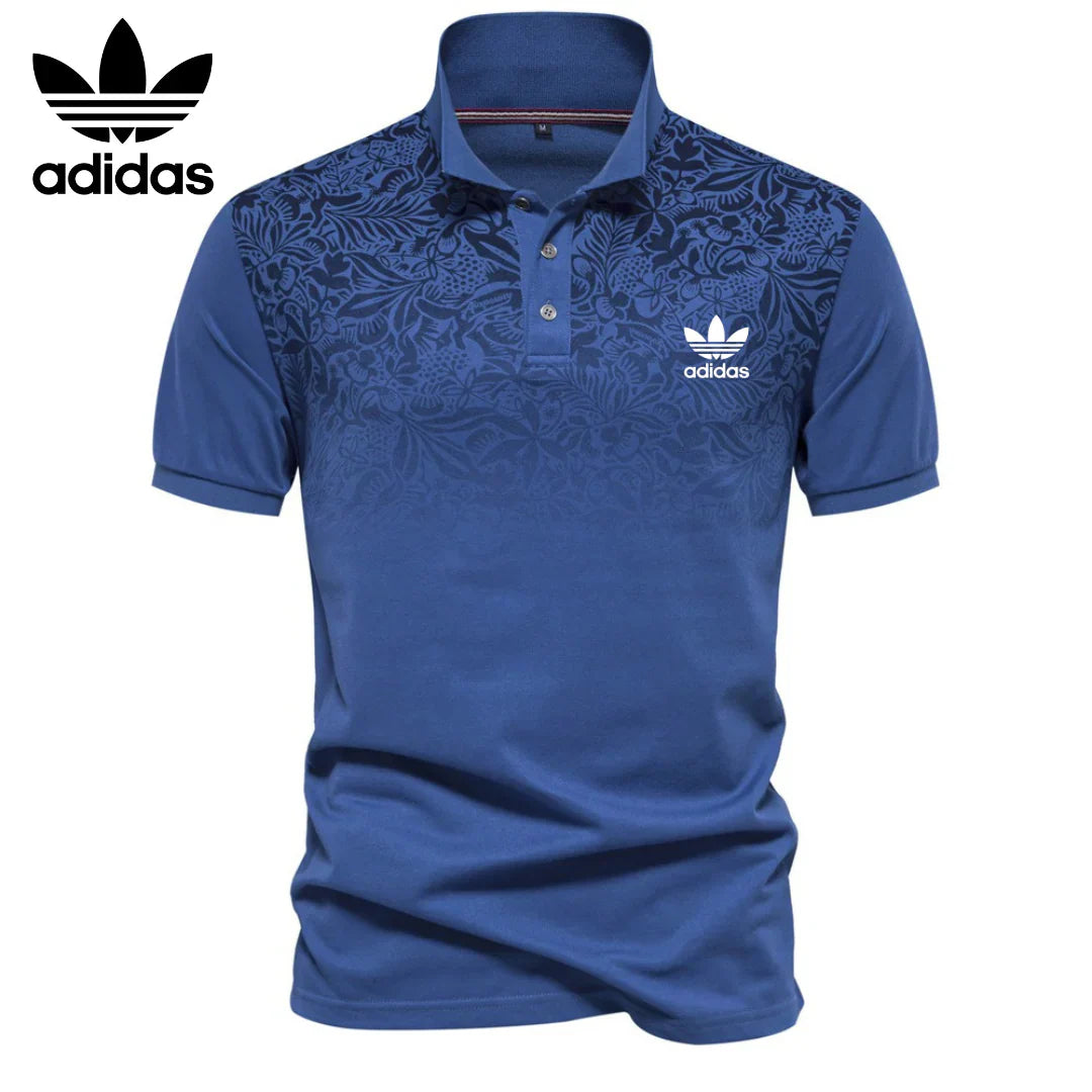 Herren-Poloshirt mit Blumenakzent