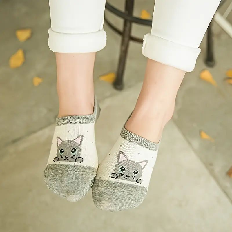 Legere Socken mit Katzenmuster