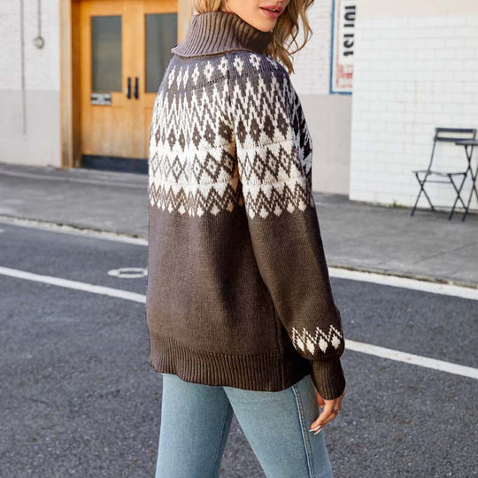 Vintage geometrisches Strick-Pulli