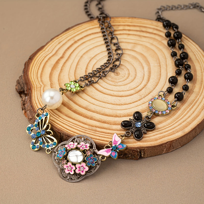 Ethnischer Vintage-Schmetterlingshalskette