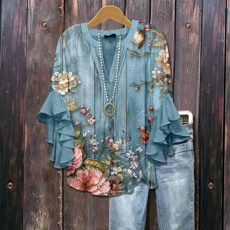Bluse mit Blumenmuster im Vintage-Stil