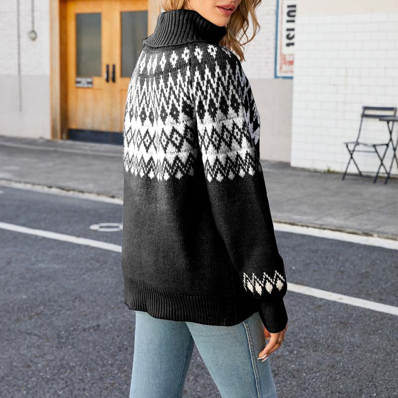 Vintage geometrisches Strick-Pulli