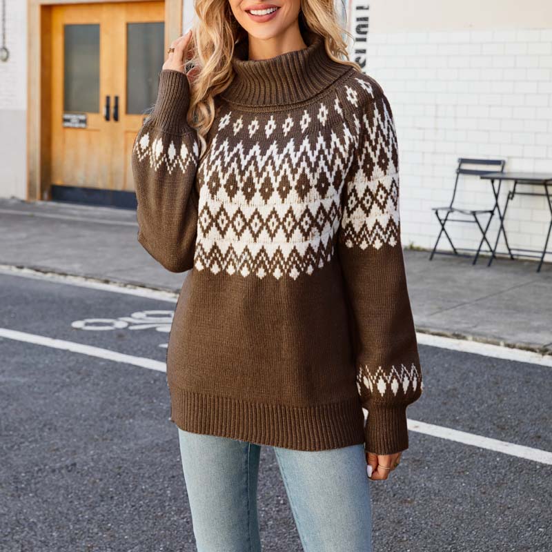 Vintage geometrisches Strick-Pulli