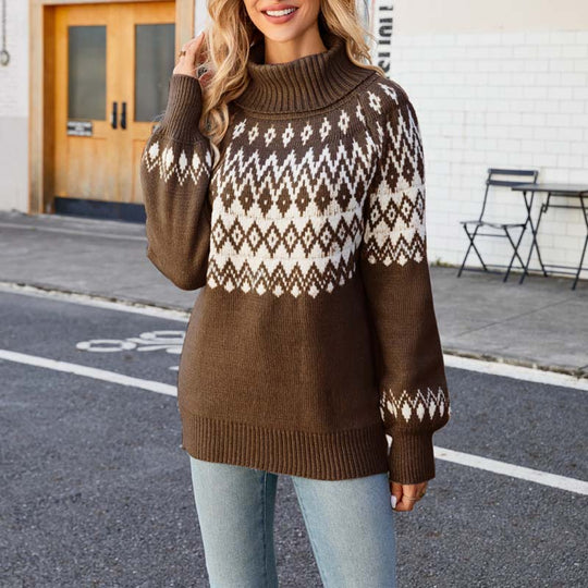 Vintage geometrisches Strick-Pulli