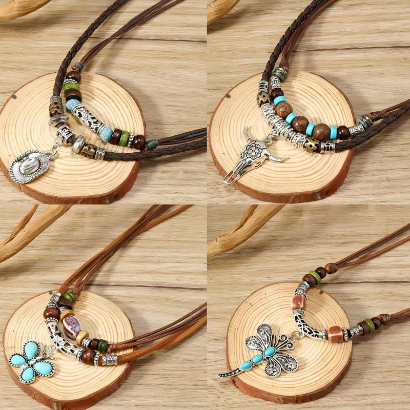 bohème Vintage Anhänger Halskette