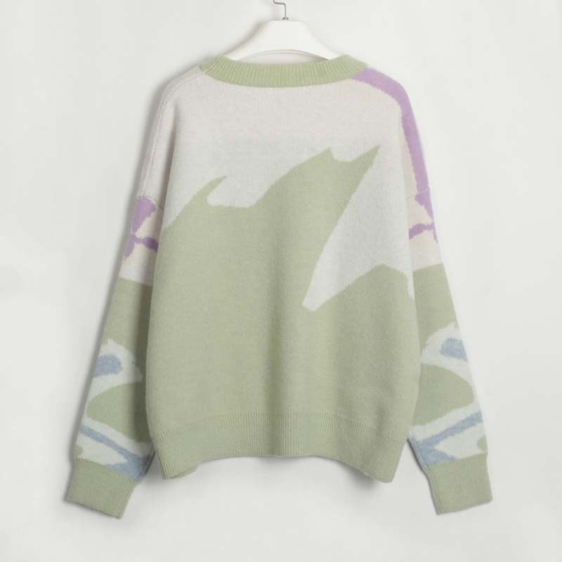 Lässiger Blockfarben-Pullover