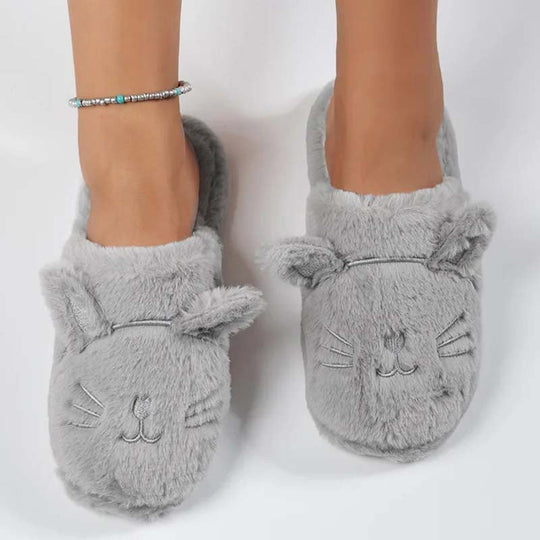 Flauschige Plüsch-Schuhen mit Cartoon-Katzen-Design