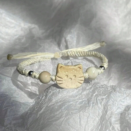 Herrenarmband aus geflochtenem Cartoon-Katzendesign